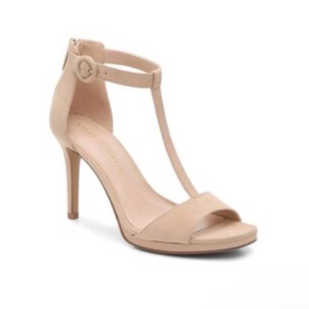 Kelly & Katie Beige Open-Toe Heels